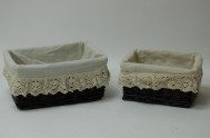 Canastas de mimbre forradas