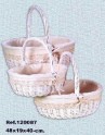 Wicker Basket, white, covered