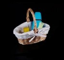Covered wicker basket