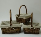 Covered wicker basket