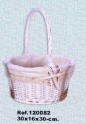 Wicker Basket, white, covered