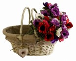 Wicker Basket, white, covered