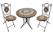 Mesa y sillas de jard�n, Forja y cer�mica