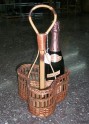 Wood bottle rack triple