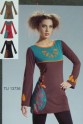 Vestido o t�nica estampada con manga larga