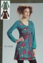 Vestido o t�nica estampada con manga larga