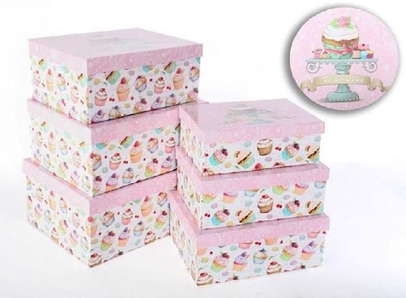 Caja de carton cupcakes
