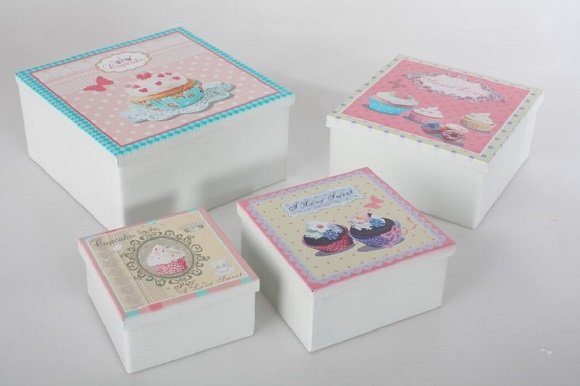 Caja decorativa cupcakes