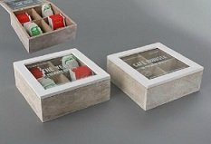 Caja para el té de madera