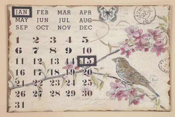Cartel calendario vintage