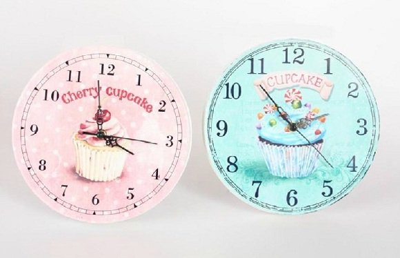 Relojes decorativos cupcakes