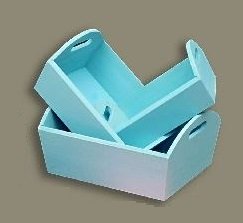 Caja de madera azul