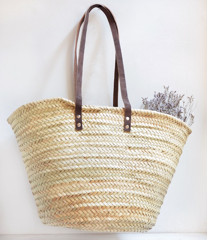 Comprar Capazo Palma 10V, bandolera, Asa larga cuero curtido, Básico,  aprox. 50x35 cm - X-72242 en Birdikus, Tienda online