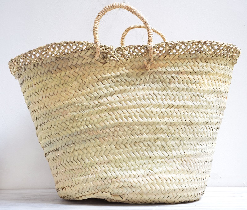 Capazos de Palma con borde rizado