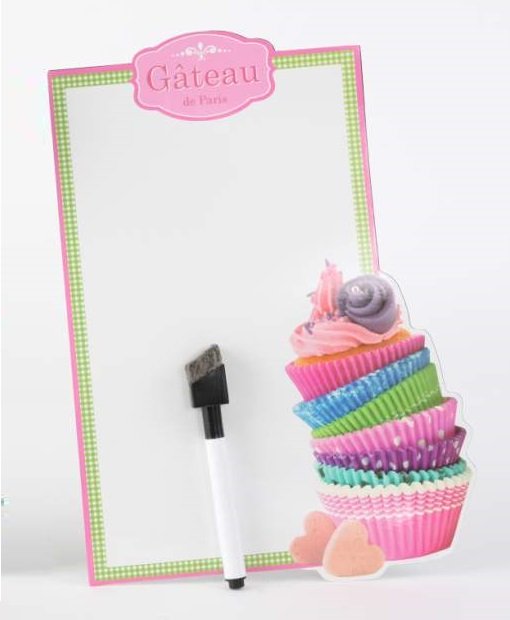 Pizarra Memo con rotulador, cupcakes