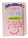 Cuaderno con mensaje