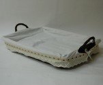 Covered Wicker Tray, Iron