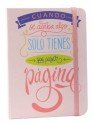 Cuaderno con mensaje