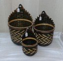 Wicker basket flowerpot holder